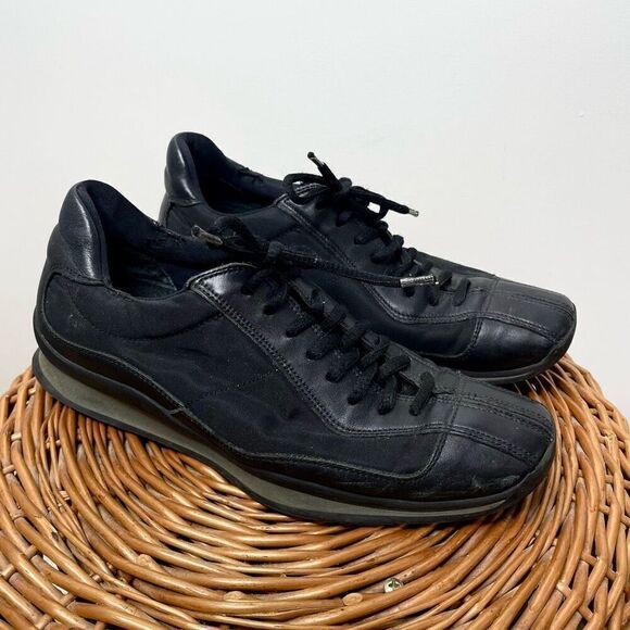 Prada Shoes‎ Black Metal Sneakers Suede Leather Rare Women's Shoes Size 7 Us 37 - Picture 10 of 10